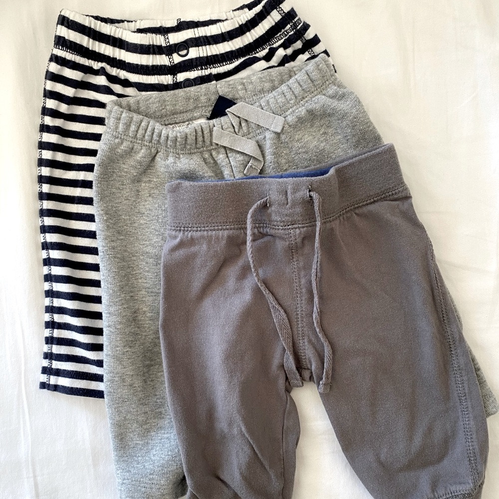 Bundle of 3 leggings grey, blue 0-3M